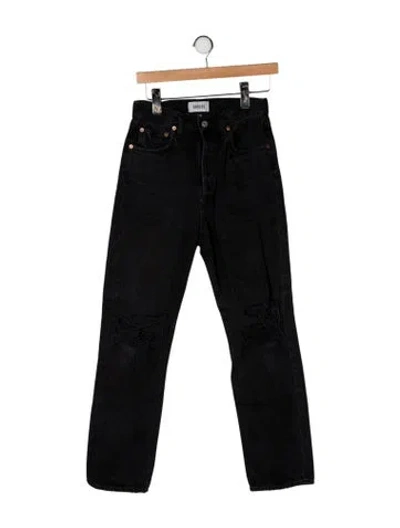 Pre-owned Agolde High-rise Straight Leg Jeans In Black