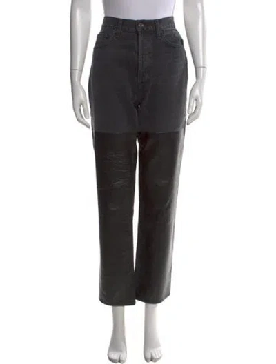Pre-owned Agolde High-rise Straight Leg Jeans In Black