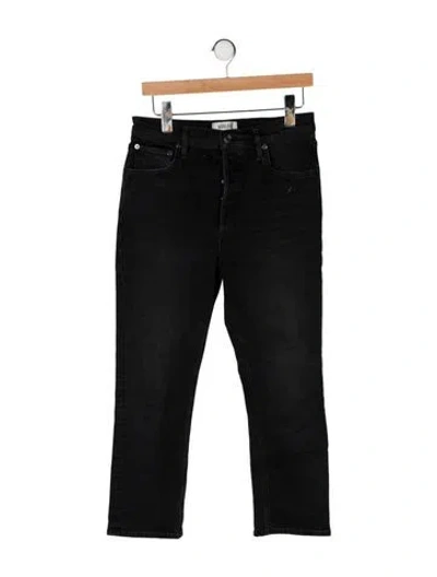 Pre-owned Agolde High-rise Straight Leg Jeans In Black