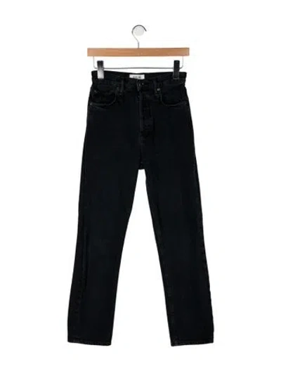 Pre-owned Agolde High-rise Straight Leg Jeans In Black