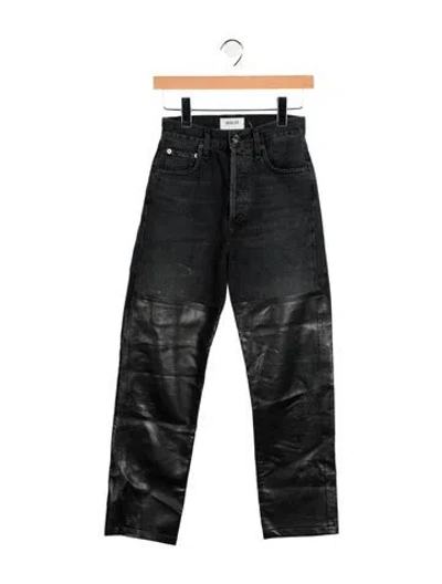 Pre-owned Agolde High-rise Straight Leg Jeans In Black