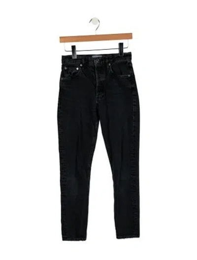 Pre-owned Agolde High-rise Straight Leg Jeans In Black