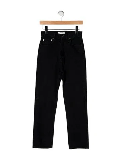 Pre-owned Agolde High-rise Straight Leg Jeans In Black
