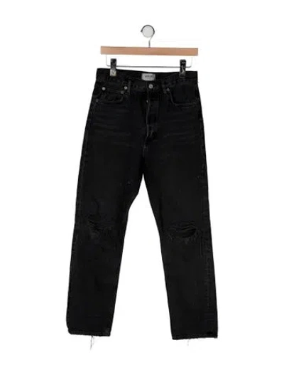 Pre-owned Agolde High-rise Straight Leg Jeans In Black