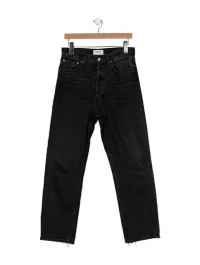 Pre-owned Agolde High-rise Straight Leg Jeans In Black