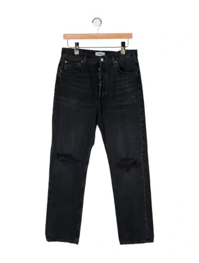 Pre-owned Agolde High-rise Straight Leg Jeans In Black