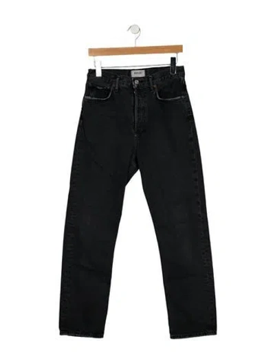 Pre-owned Agolde High-rise Straight Leg Jeans In Black