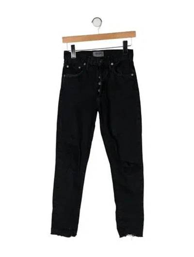 Pre-owned Agolde High-rise Straight Leg Jeans In Black