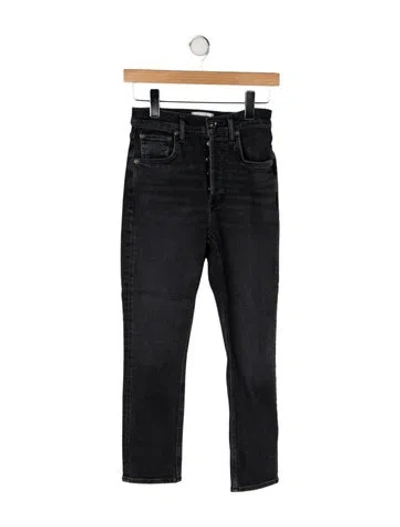 Pre-owned Agolde High-rise Straight Leg Jeans In Black