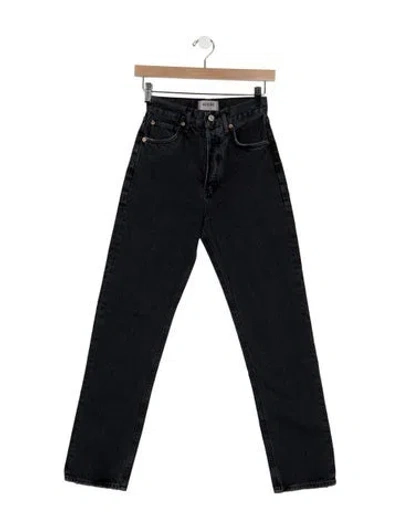 Pre-owned Agolde High-rise Straight Leg Jeans In Black