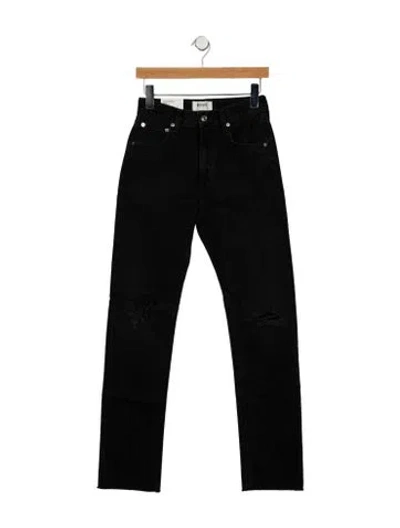 Pre-owned Agolde High-rise Straight Leg Jeans In Black