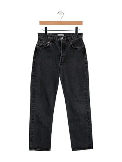 Pre-owned Agolde High-rise Straight Leg Jeans In Black