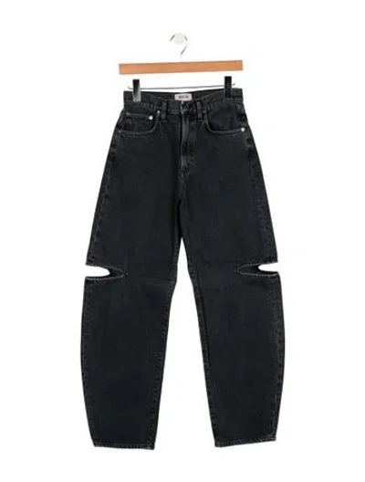 Pre-owned Agolde High-rise Straight Leg Jeans In Black