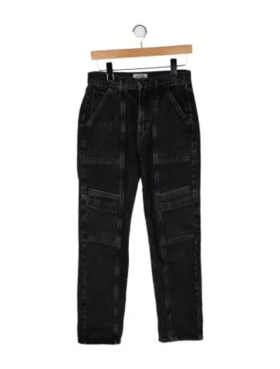 Pre-owned Agolde High-rise Straight Leg Jeans In Black