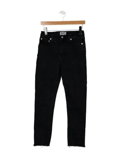 Pre-owned Agolde High-rise Straight Leg Jeans In Black