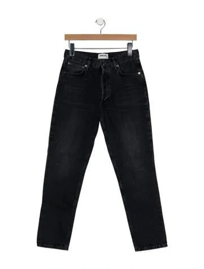 Pre-owned Agolde High-rise Straight Leg Jeans In Black
