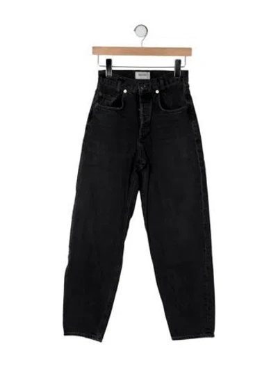 Pre-owned Agolde High-rise Straight Leg Jeans In Black