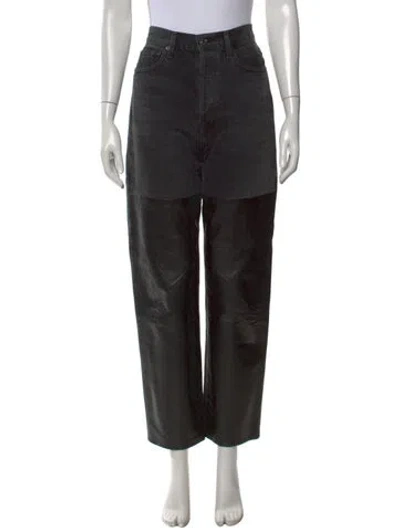 Pre-owned Agolde High-rise Straight Leg Jeans In Black