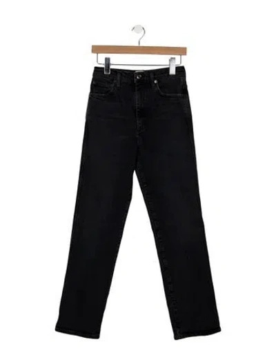 Pre-owned Agolde High-rise Straight Leg Jeans In Black