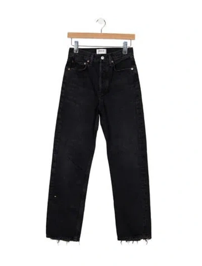 Pre-owned Agolde High-rise Straight Leg Jeans In Black