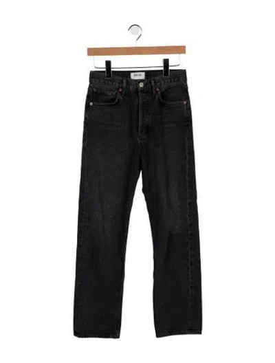 Pre-owned Agolde High-rise Straight Leg Jeans In Black