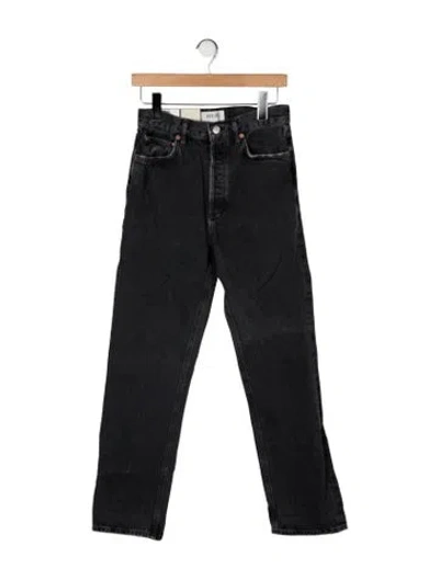 Pre-owned Agolde High-rise Straight Leg Jeans In Black