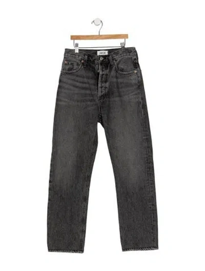 Pre-owned Agolde High-rise Straight Leg Jeans In Black