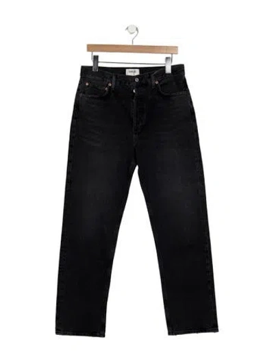 Pre-owned Agolde High-rise Straight Leg Jeans In Black