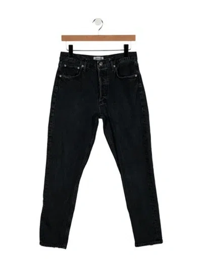 Pre-owned Agolde High-rise Straight Leg Jeans In Black