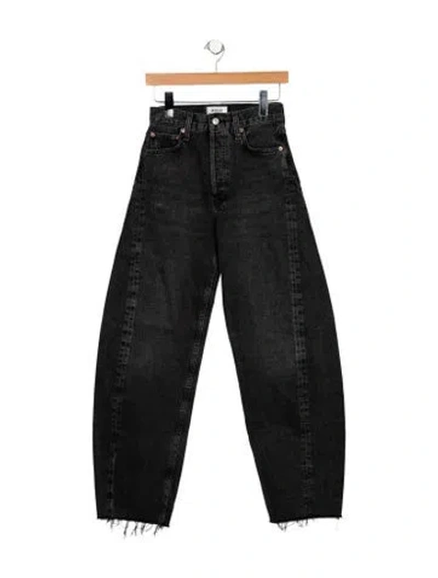 Pre-owned Agolde High-rise Straight Leg Jeans In Black