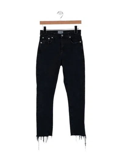 Pre-owned Agolde High-rise Straight Leg Jeans In Black