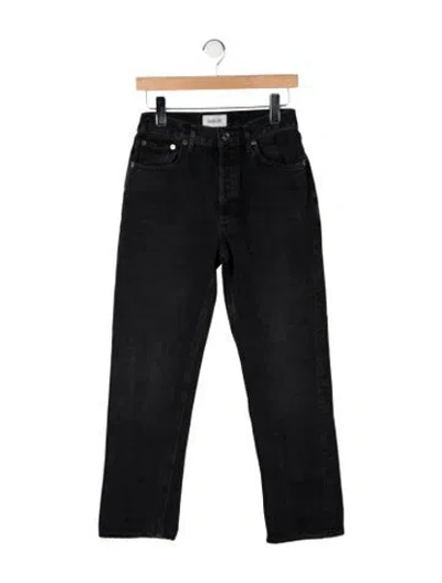 Pre-owned Agolde High-rise Straight Leg Jeans In Black