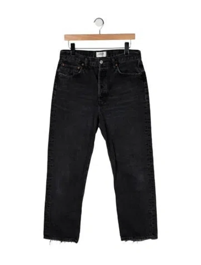 Pre-owned Agolde High-rise Straight Leg Jeans In Black