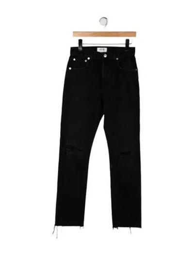 Pre-owned Agolde High-rise Straight Leg Jeans In Black