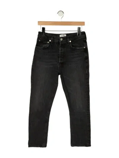 Pre-owned Agolde High-rise Straight Leg Jeans In Black