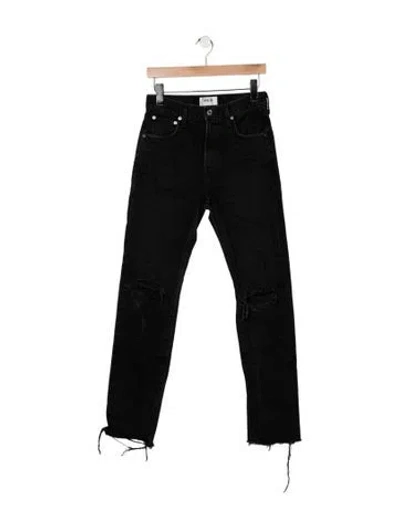 Pre-owned Agolde High-rise Straight Leg Jeans In Black