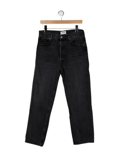 Pre-owned Agolde High-rise Straight Leg Jeans In Black