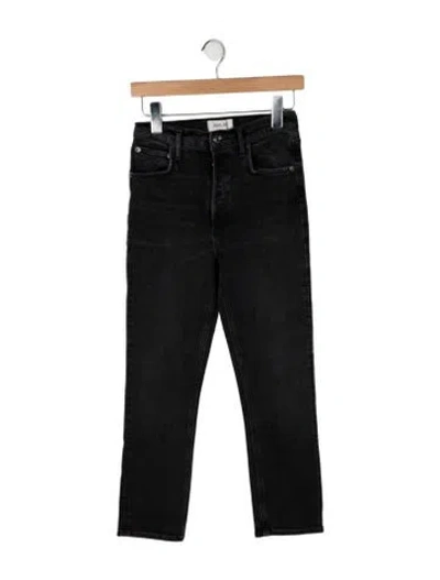 Pre-owned Agolde High-rise Straight Leg Jeans In Black