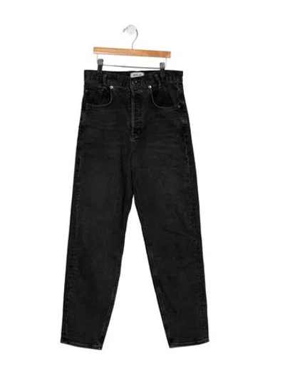 Pre-owned Agolde High-rise Straight Leg Jeans In Black