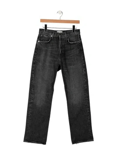 Pre-owned Agolde High-rise Straight Leg Jeans In Black