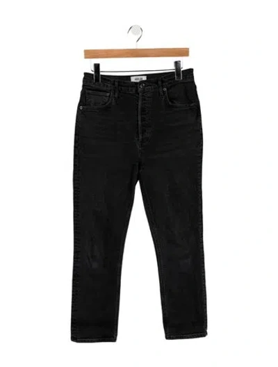 Pre-owned Agolde High-rise Straight Leg Jeans In Black