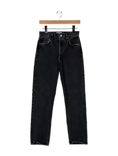 Pre-owned Agolde High-rise Straight Leg Jeans In Black