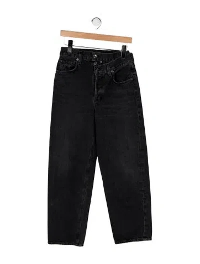 Pre-owned Agolde High-rise Straight Leg Jeans In Black