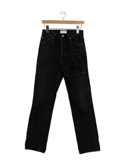 Pre-owned Agolde High-rise Straight Leg Jeans In Black