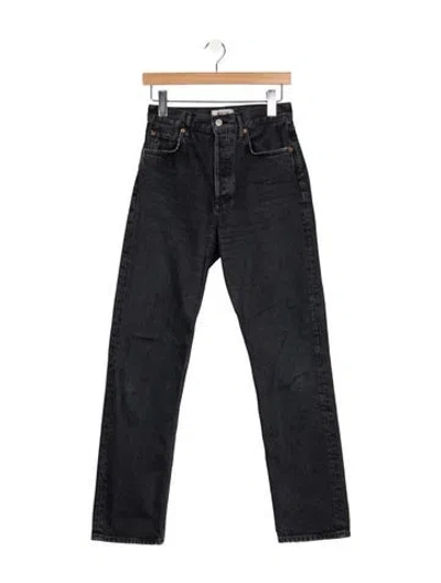 Pre-owned Agolde High-rise Straight Leg Jeans In Black