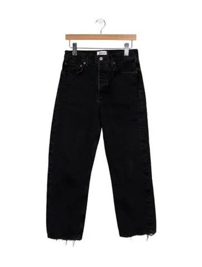 Pre-owned Agolde High-rise Straight Leg Jeans In Black