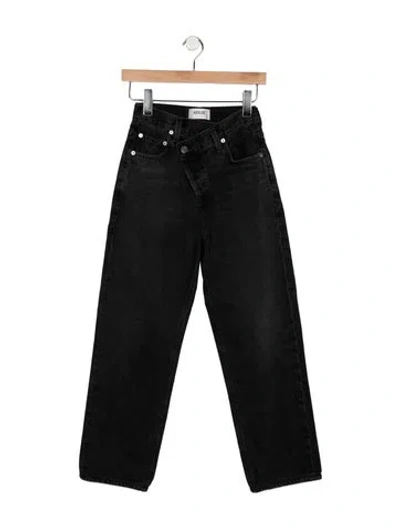 Pre-owned Agolde High-rise Straight Leg Jeans In Black