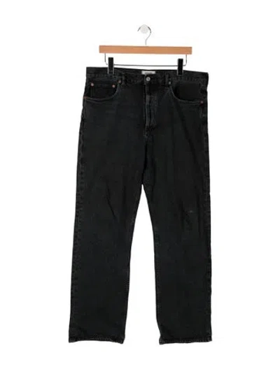 Pre-owned Agolde High-rise Straight Leg Jeans In Black