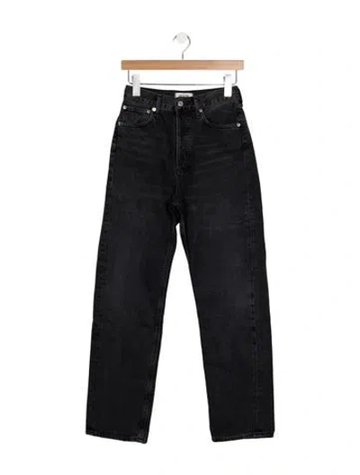 Pre-owned Agolde High-rise Straight Leg Jeans In Black