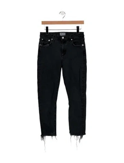 Pre-owned Agolde High-rise Straight Leg Jeans In Black